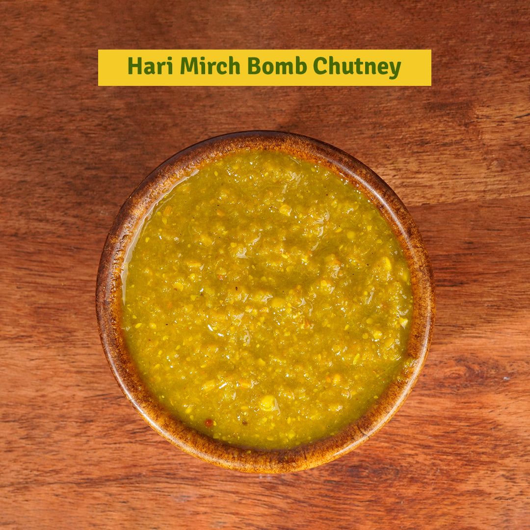 Hari Mirch Bomb Chutney (Food-Grade Safe Pouch)