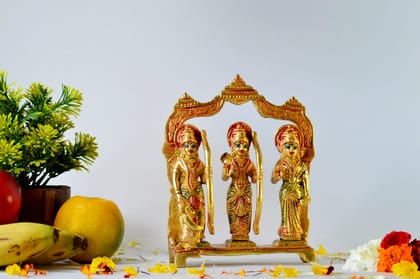 Brass Ram Darbar Idol Statue Murti (Color - Golden, Size - 7.5H *5.5L*3B) by Snova Enterprises