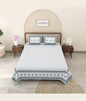 CLOTHORO Cotton 1 Double King Bedsheet with 2 Pillow Covers ( Multicolor )