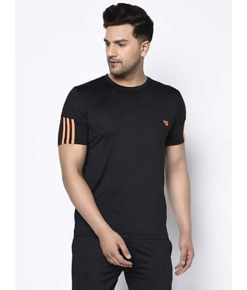 Glito Pack of 1 Polyester Regular Fit Men's T-Shirt ( Black )