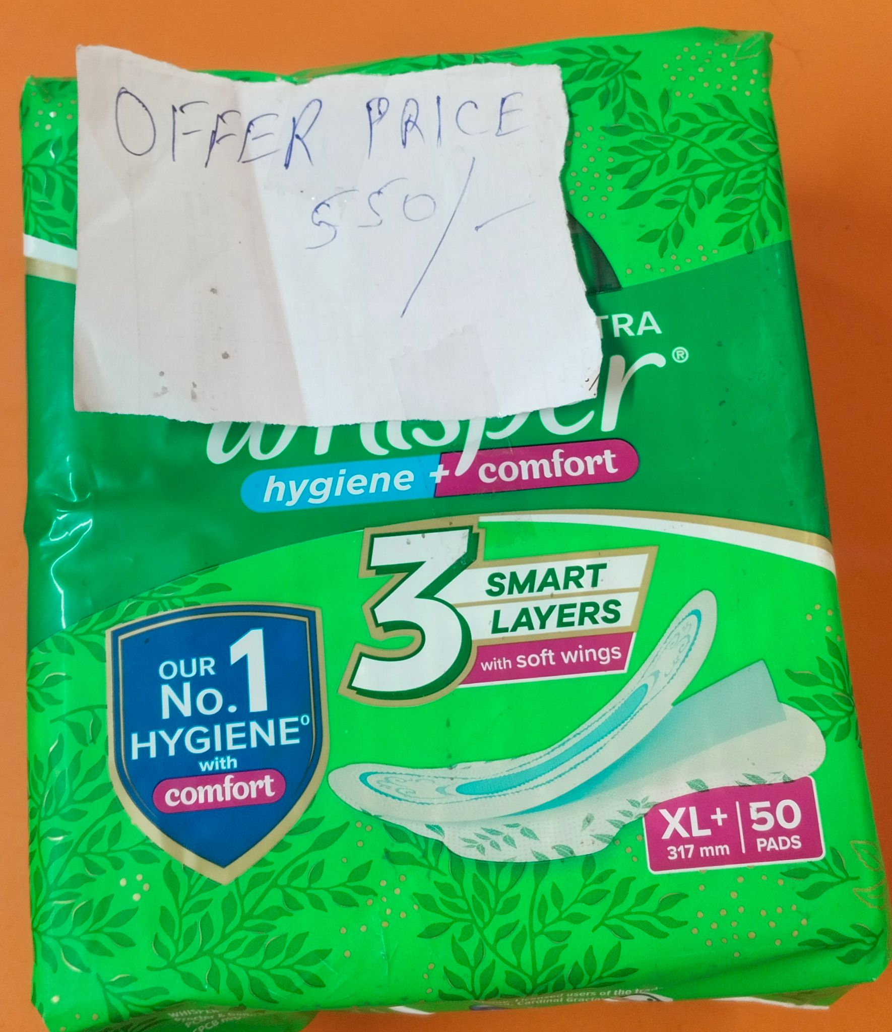 Whisper ultra hygiene + comfort XL 50 pads 