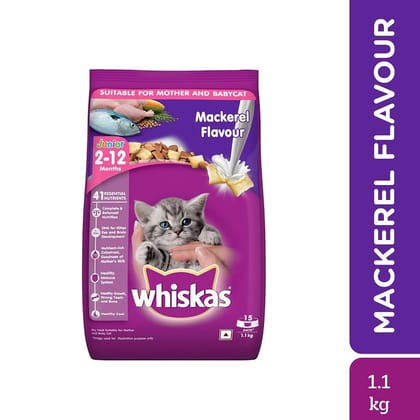 Whiskas Mackerel Flavour Mother Cat &amp; Kitten (2-12 Months) Dry Cat Food 1.1kg