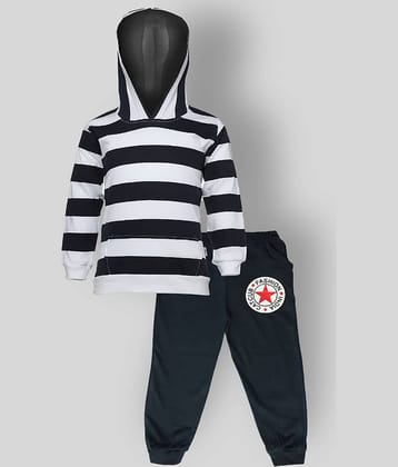 CATCUB Pack of 1 Baby Boys Cotton Blend Top & Trouser ( Black )