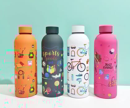 Stainless Steel Water Bottle 1000 ml, Cold & Hot Steel Water Bottle, Ideal for Office, School, Picnic, Gym, Home & Fridge, BPA-Free and Leak-Proof, Stylish Design