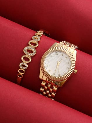 The-Ribbed-H-Link-Round-Watch-With-Bracelet-Combo-Watch Combos