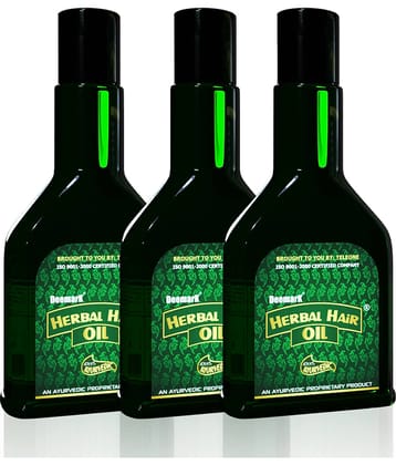 Deemark Herbal Hair Oil (Pack of 3, 360Ml.) - Long & Shiny Hair | Anti Hair Fall Control | Thick & Long Lasting Soft Hair