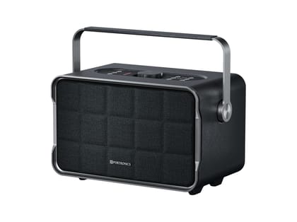 Portronics Harmony Bass Boost Technology, Bass, Treble Adjustment, 2.1 Channel, Leather Finish - Grey Portronics Harmony Bass Boost Technology, Bass, Treble Adjustment, 2.1 Channel, Leather Finish - Grey