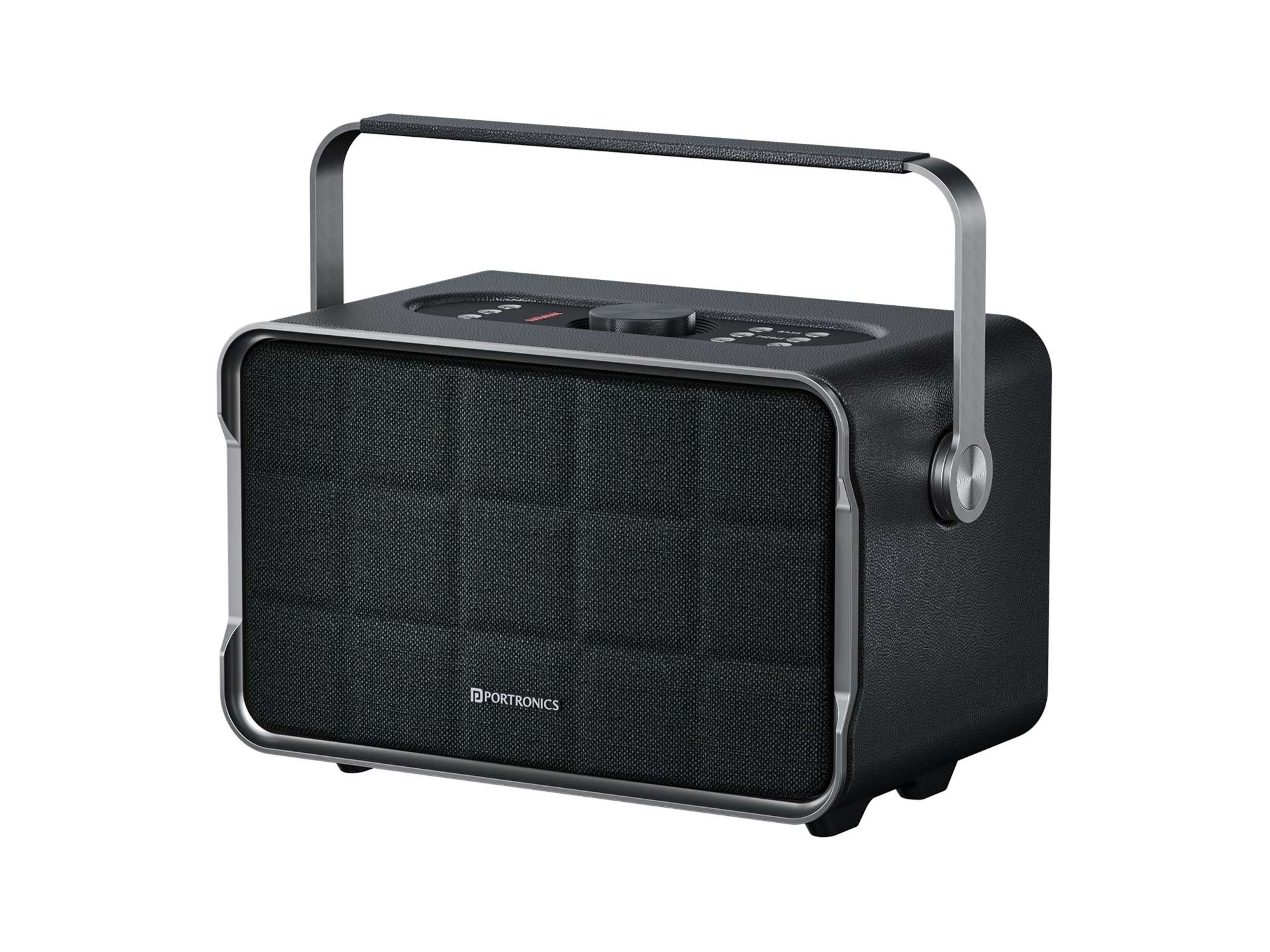 Portronics Harmony Bass Boost Technology, Bass, Treble Adjustment, 2.1 Channel, Leather Finish - Grey