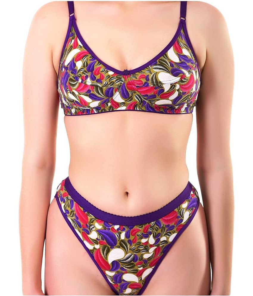 TCG Purple Cotton Bra & Panty Set