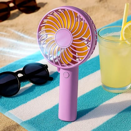 Portable Mini Handy Fan & Personal Table Fan | Rechargeable Battery Operated Fan (COLOUR - PINK) by Ruhi Import Store