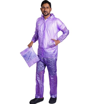 Sindon Purple Nylon Men's Rain Suit Set ( Pack of 1 )