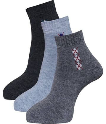 Dollar - Woollen Men's Self Design Multicolor Ankle Length Socks ( Pack of 3 )