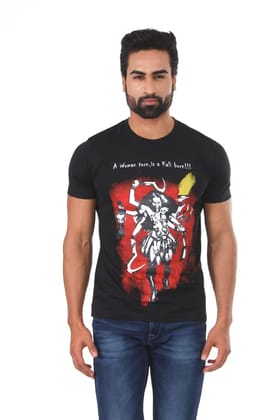 Vimanika Comics Kali Maa Mytho Apparels Graphic Print Men Round Neck Black T-Shirt Pack of 1 Pcs