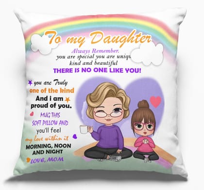 Arni Arts Rainbow Cushion Cover For Daughter And Mom 12x12 Inch