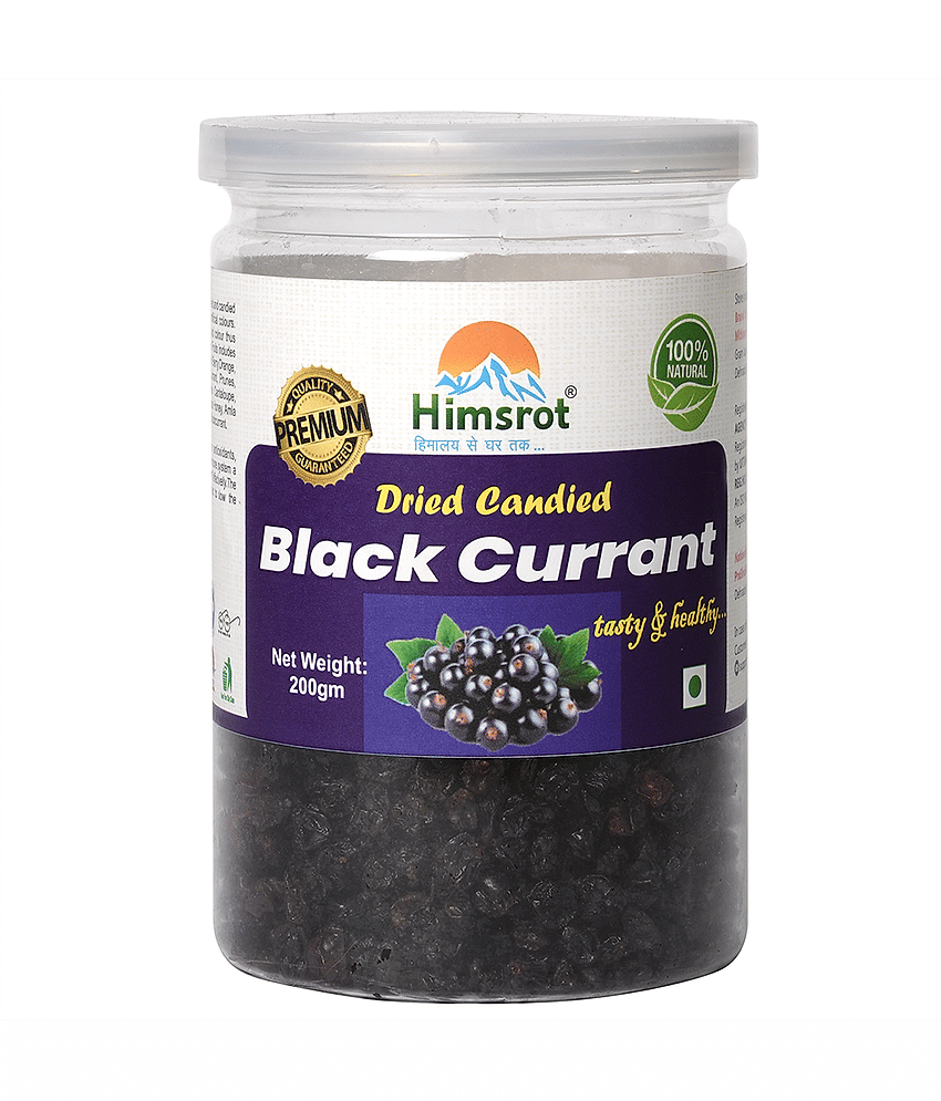 Himsrot Dried Black Currant Healthy Whole Dry Berries from Himalayas 100% Natural Sun Dried, 200g