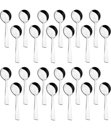 Cutlux Soup Spoon Stainless Steel Plain Soup Spoon Silver ( Pack of 6 )
