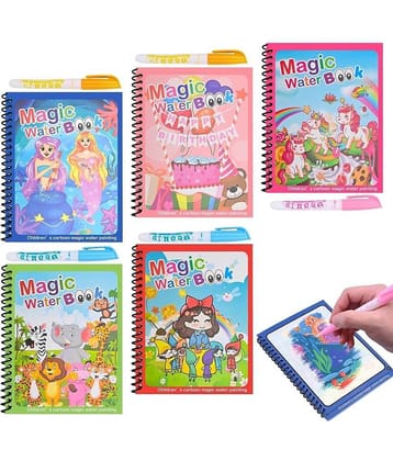 Magic Water Drawing Book for Kids Girls & Boys Reusable Water Drawing Book (Pack of 6)