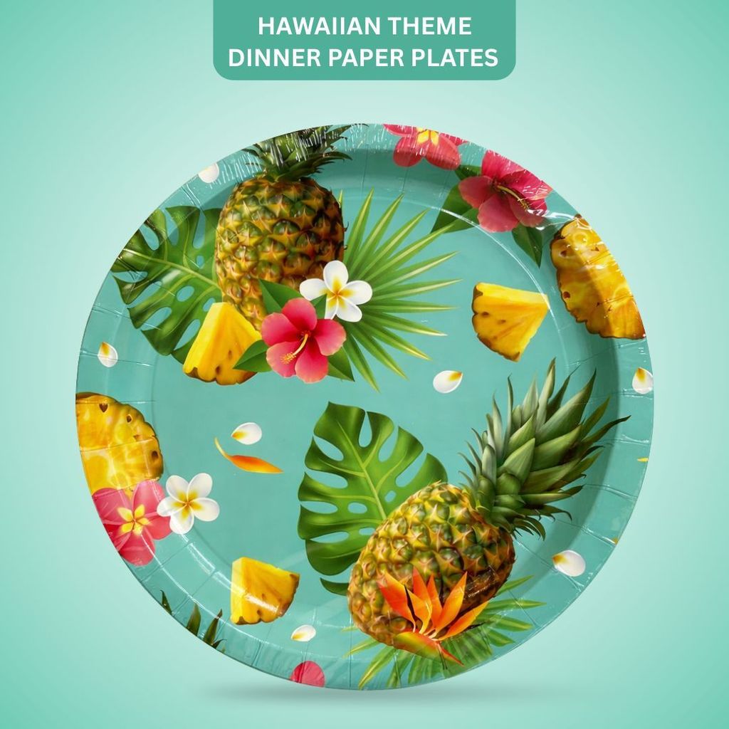 Hawaiian Theme Dinner Party Paper Plates 10.25 inches - 8PC - Party and Festive Needs | Buy online on ZillyBuy
