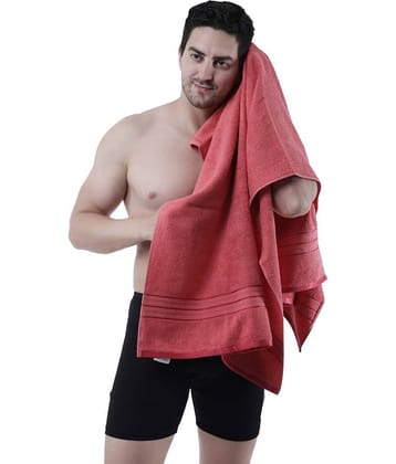 Dollar Cotton Striped 500 -GSM Bath Towel ( Pack of 1 ) - Pink