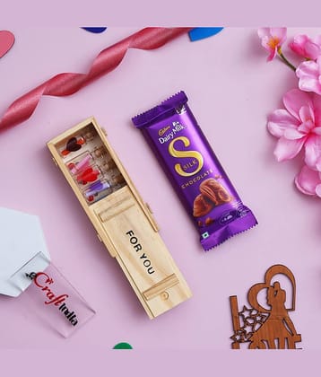 eCraftIndia "For You" Box with 7 Personal Messages Valentine's Gift & Dairy Milk -400gm