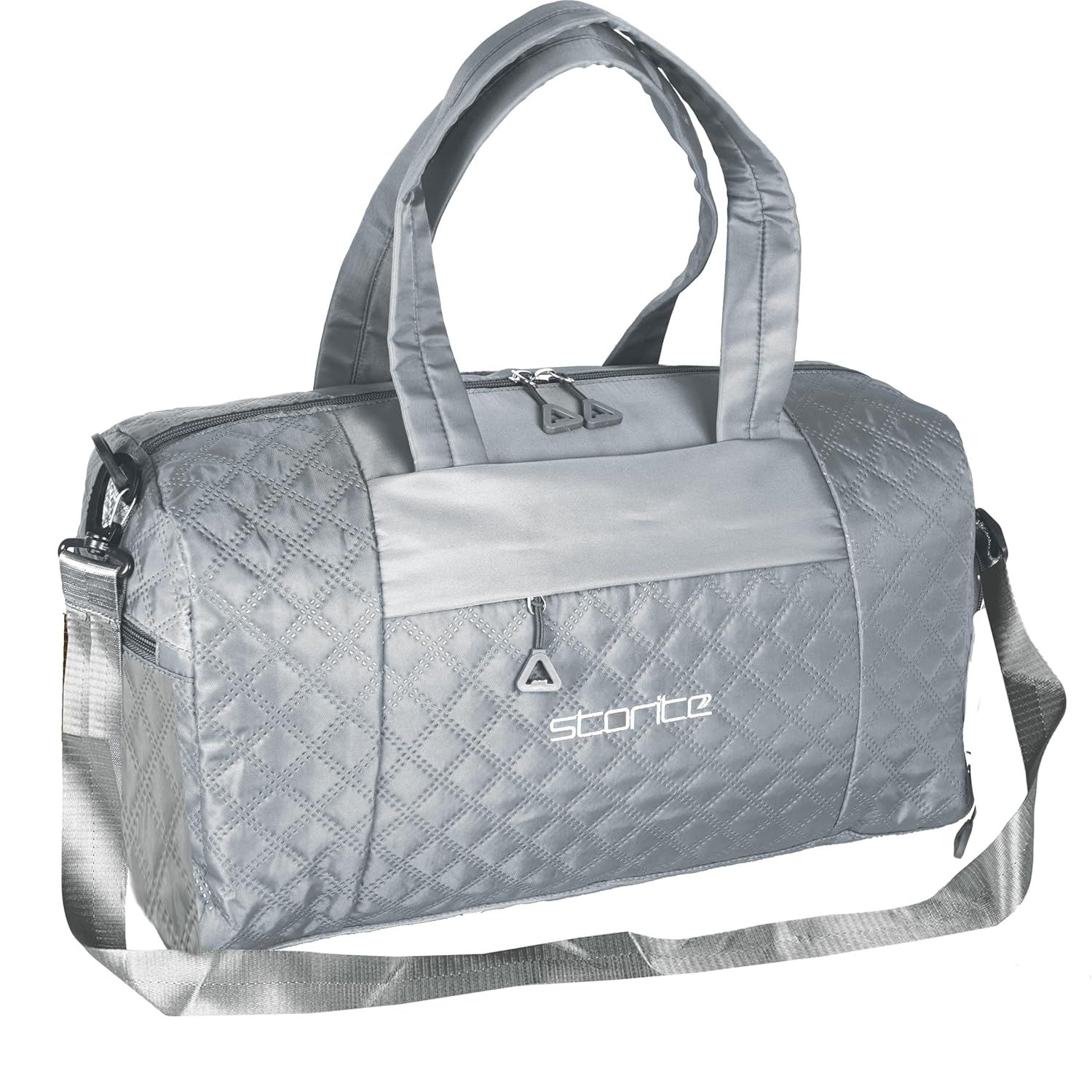 Storite 42 Cm Imported Multi Purpose Travel Duffle Bag for Women with Dry and Wet Pocket, Lightweight Waterproof Backpack Carry Luggage Bag with Shoe Compartment (Grey, 42 x 20 x 25 cm)