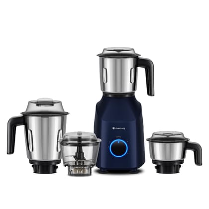 Atomberg Yulia 750 Watt Mixer Grinder | 4 Multipurpose Jars including Chopper Jar | Coarse Mode for Silbatta-like Textures | Powerful Intelligent Motor | Advanced Safety Features | Ritz Blue Atomberg Yulia 750 Watt Mixer Grinder | 4 Multipurpose Jars inc