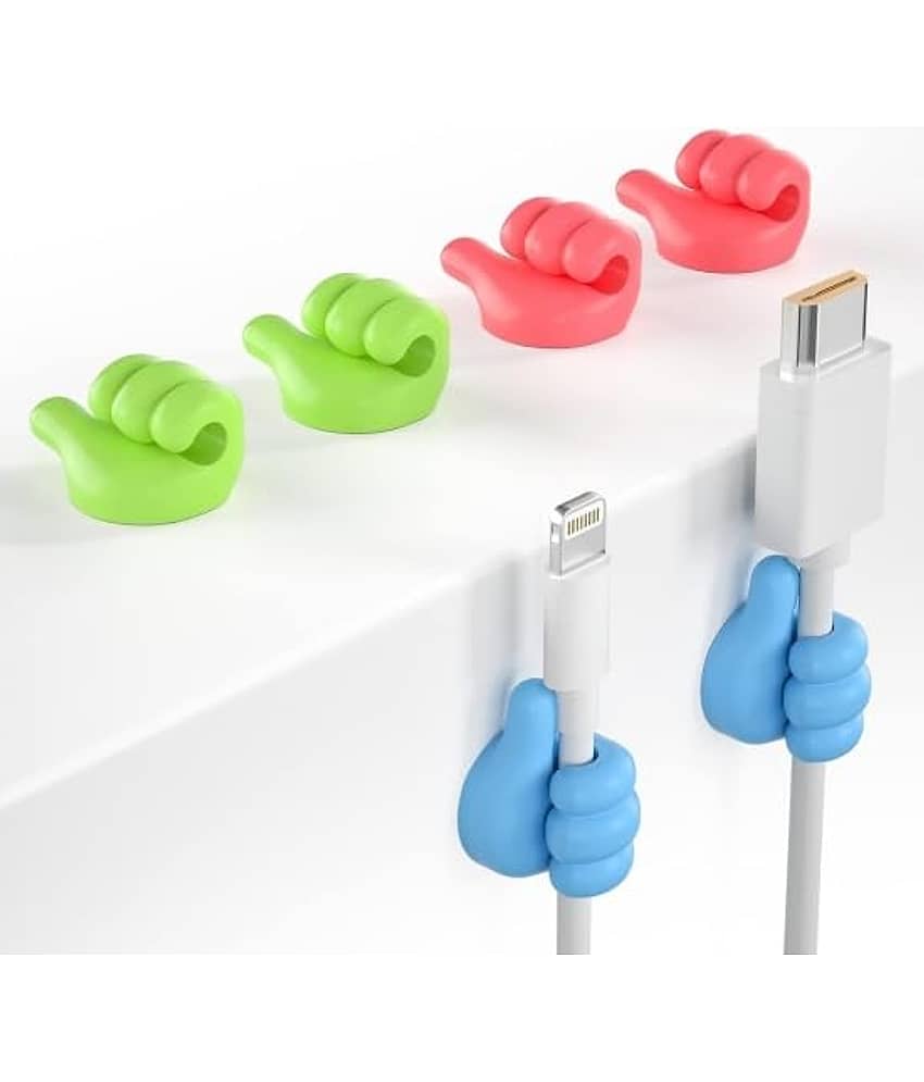 Multi Deal Creative Silicone Thumb Wall Hook - Multifunction Adhesive Cable Clip, Key Hook for Wall (10pcs)