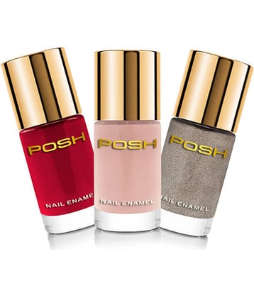 Posh - Rust Glossy Nail Polish ( Pack of 3 )