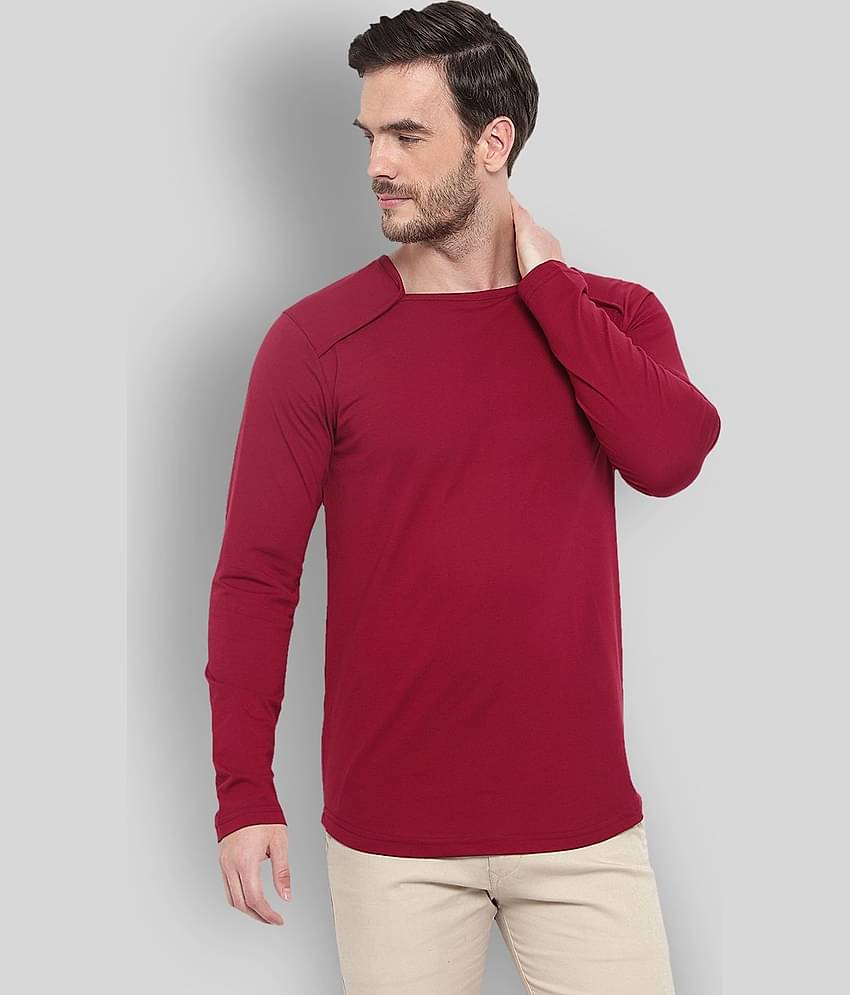 Glito Pack of 1 Cotton Blend Regular Fit Men's T-Shirt ( Maroon )