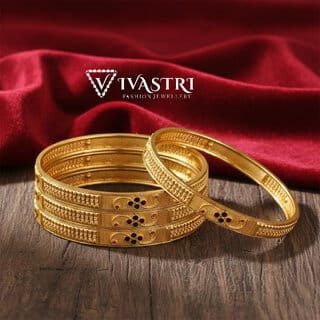 Vivastri Premium Designer Alloy Brass 1 Gram Gold Plated Bangles Kangan Kada for Women Girls- VIVA1098BG2.4 Vivastri Premium Designer Alloy Brass 1 Gram Gold Plated Bangles Kangan Kada for Women Girls- VIVA1098BG2.4
