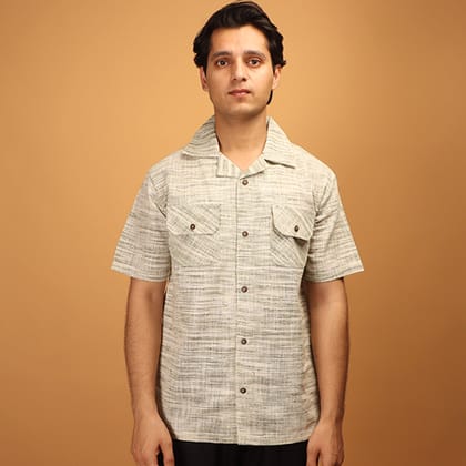Eka Dwi Khadi Cuban Collar Shirt #41-XS / Half Sleeves
