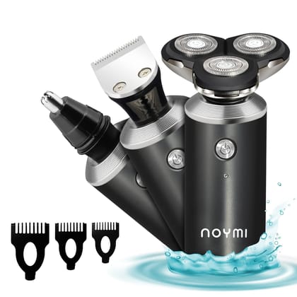 Noymi Electric Shaver for Men, Rotary Razor with 3D Floating Head, Rechargeable USB Wet & Dry Shaver for Close, Comfortable Shaving – Waterproof, Cordless, Easy Clean Beard Trimmer Noymi Electric Shaver for Men, Rotary Razor with 3D Floating Head, Rechar