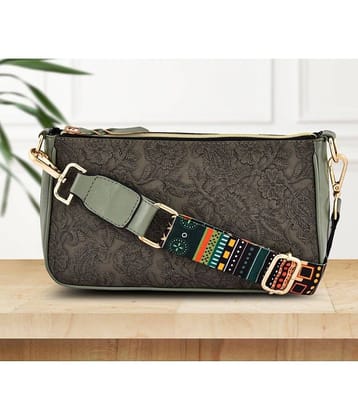 Lychee Bags Sling Bag PU Set of 1 ( Green )