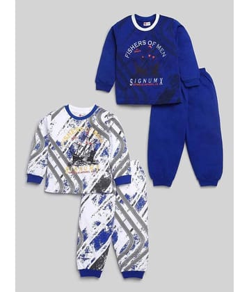Mars Infiniti Pack of 2 Boys Cotton T-Shirt & Trackpants Set ( Blue )
