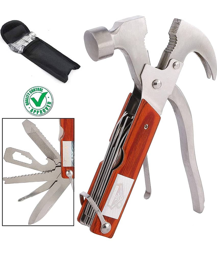 UBUNG-10 in 1 Multi Utility Hammer Tool KIT, Knif Bottle Opener Hammer Nut Car Safety Tool Kit