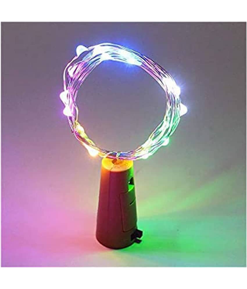 thriftkart 20 LED Wine Bottle Cork String Lights Multi