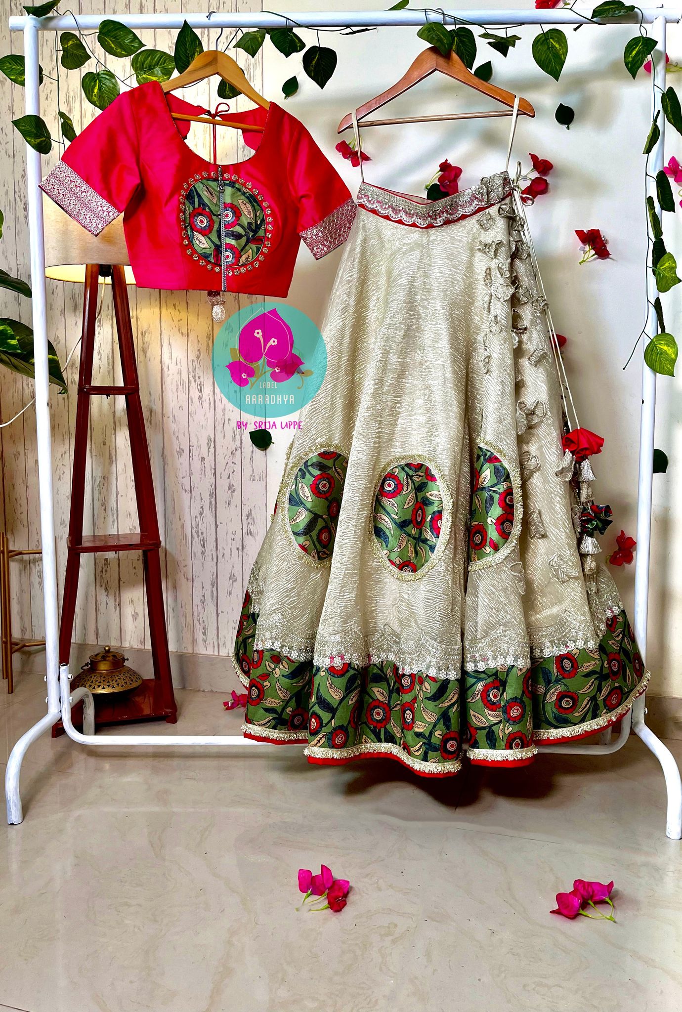 Crushed Tissue Lehenga