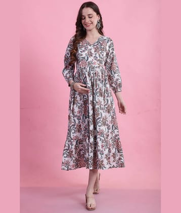 wonder weave White Cotton Women's Maternity Dress ( Pack of 1 )