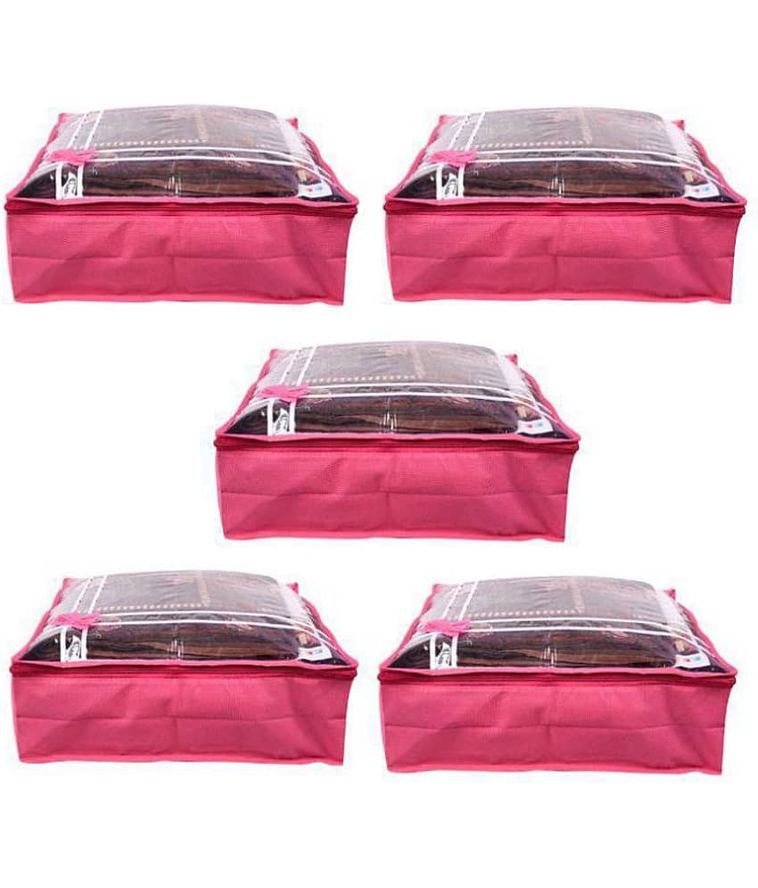 Bulbul Pink Saree Covers - 5 Pcs