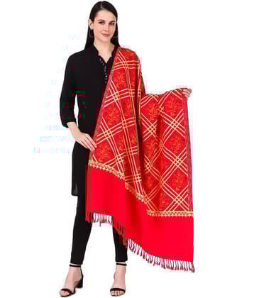 Bravezi Red Kashmiri Shawl - Single