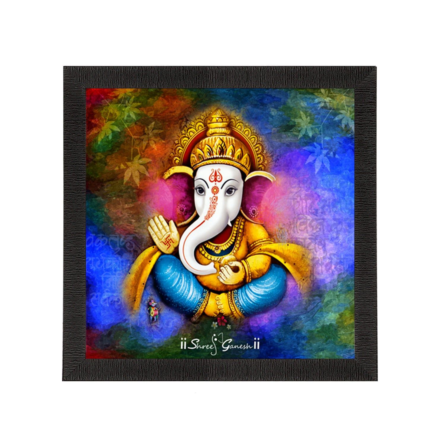 Lord Ganesha Satin Matt Texture UV Art Painting