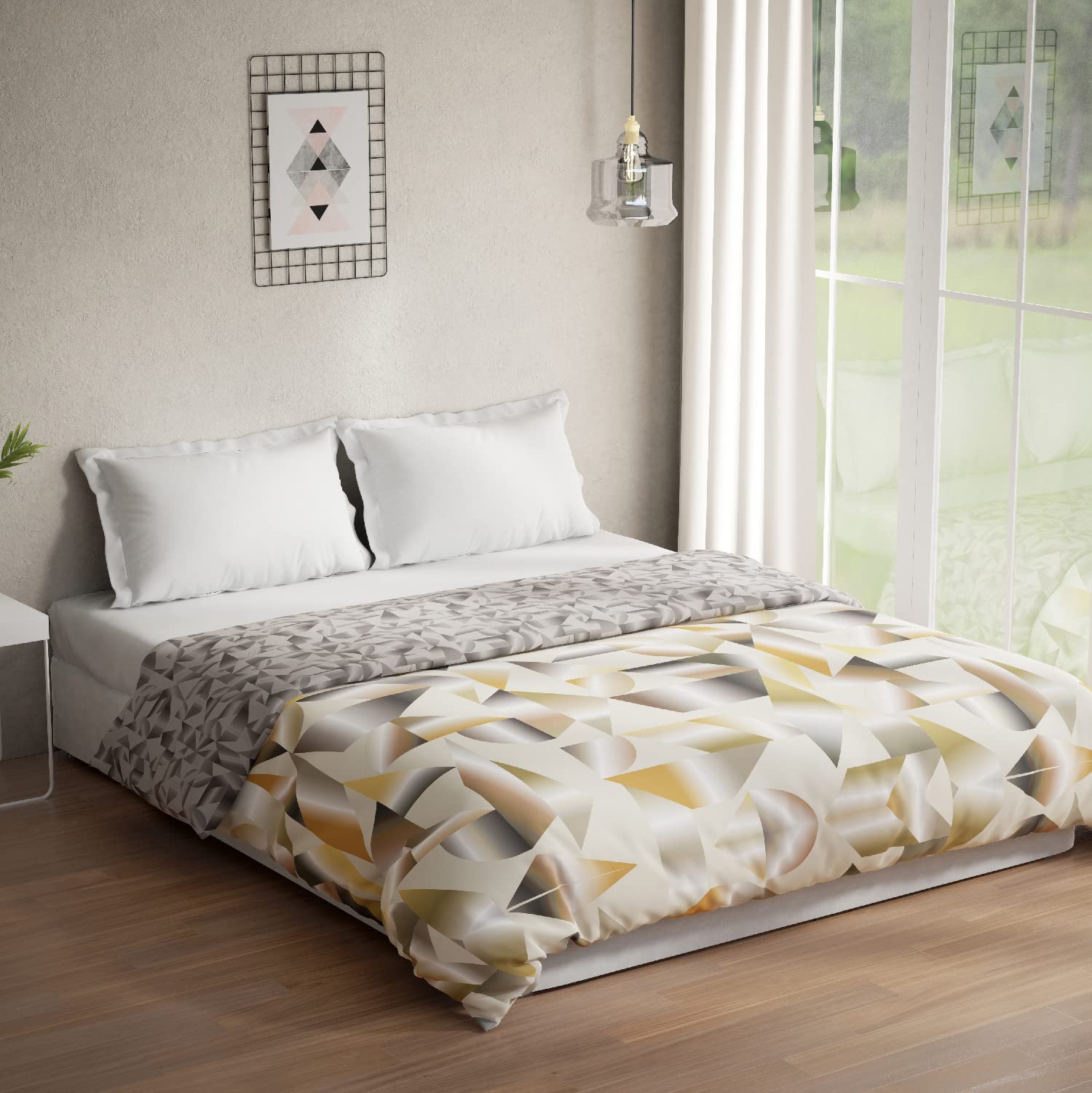DDECOR - Optima Collection 100% Cotton Abstract Pattern 136TC King Quilt |229 CM X 274 CM| - Brown