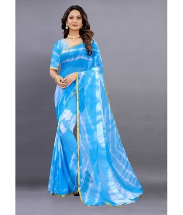 Apnisha Chiffon Dyed Saree With Unstitched Blouse Piece ( Black )