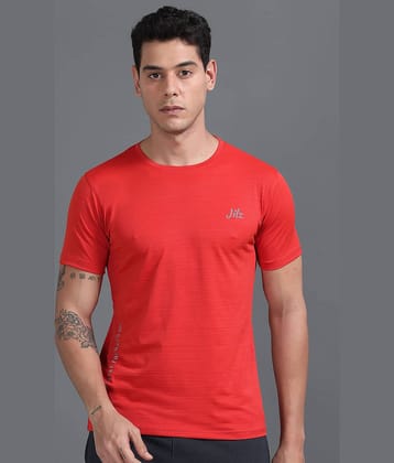 JILZ Pack of 1 Polyester Regular Fit Men's T-Shirt ( Orange )