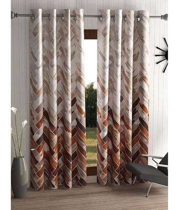 Home Sizzler - Multicolor Pack of 2 Polyester Window Curtain (3.5 ft X 5 ft)