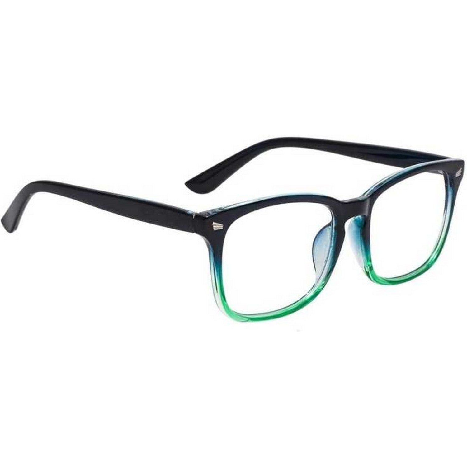 Blue Light Blocking Transparent Square Eyeglasses for Men & Women-Blue Green