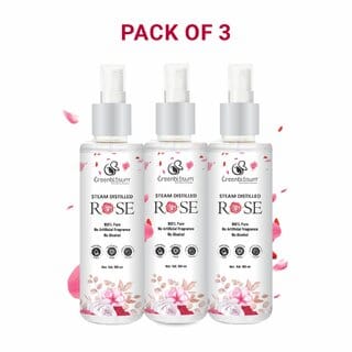 Pack of 3 Greenblosum Rose Water Skin Toner 100ml  Gulab jal  No Paraben  Alcohol Free  Cleanses, Hydrates