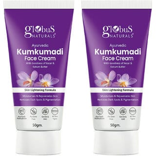 Globus Naturals Ayurvedic Kumkumadi Skin Lightening Face Cream Chemical Free Paraben Free Suitable For All Skin Types 50gm Pack of 2