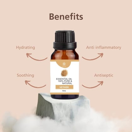EARTHEN | Vetiver Essential Oil | Steam Distilled | Pure | Ground | Balance | Restore