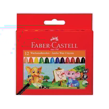 Faber Castell Jumbo Wax Crayon Sets (Choose Size)-SET OF 12
